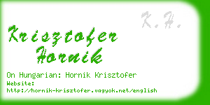 krisztofer hornik business card